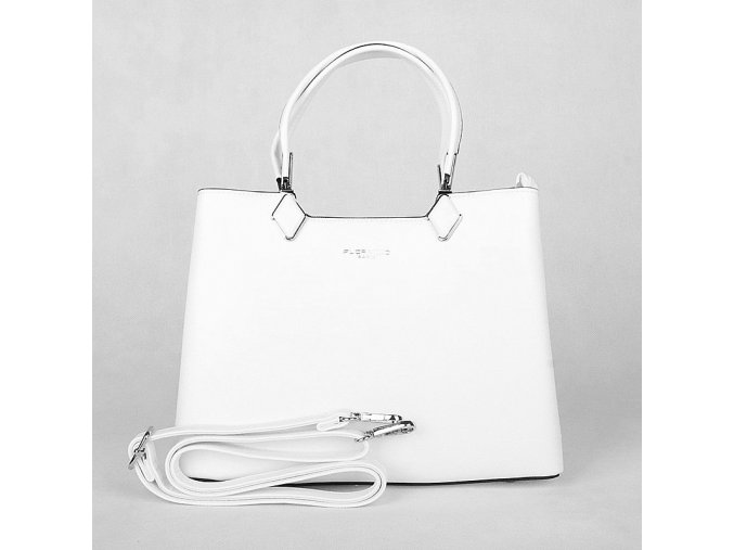 Tříoddílová středně velká elegantní kabelka do ruky FLORA&CO F2582 bílá