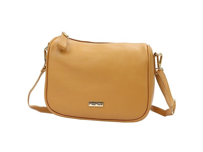 Malá kožená crossbody kabelka MiaMore no. 003 hnědá