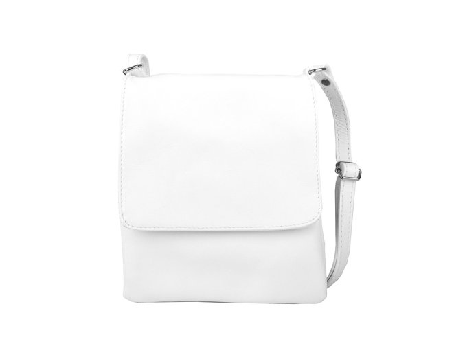 Malá kožená crossbody kabelka no. 74 bílá