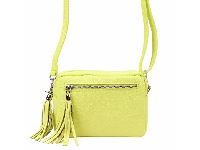 Malá kožená crossbody kabelka Vera Pelle no. 76 světležlutá
