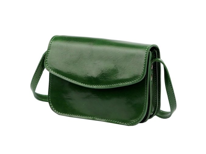 Malá lovecká kožená crossbody kabelka Florence no. 11 tmavězelená
