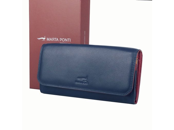 Luxusní kožená peněženka Marta Ponti no. P040 tmavěmodrá