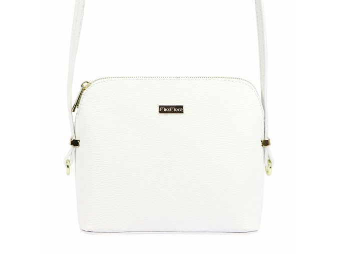 Malá bílá kožená crossbody kabelka Mia More no. 008