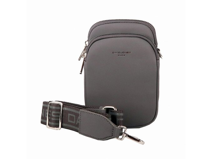 Dvouoddílová crossbody kabelka (taštička) na mobil David Jones CM6906A šedá