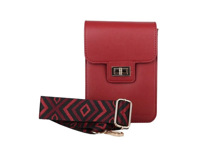 Malá crossbody kabelka (taštička) na mobil David Jones CM7294 tmavěčervená