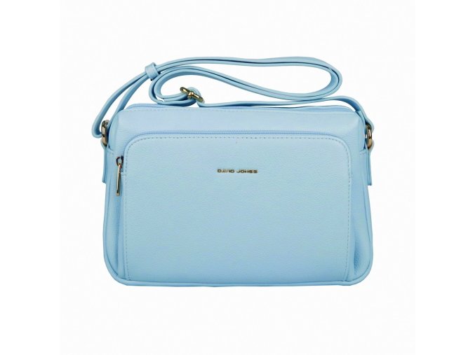 Tříoddlová středně velká crossbody kabelka David Jones 7429 světlemodrá