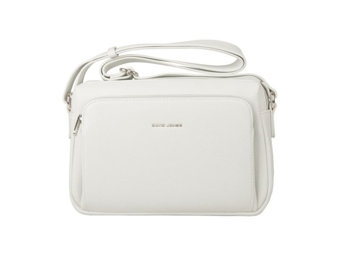 Tříoddlová středně velká crossbody kabelka David Jones 7429 kokosově bílá