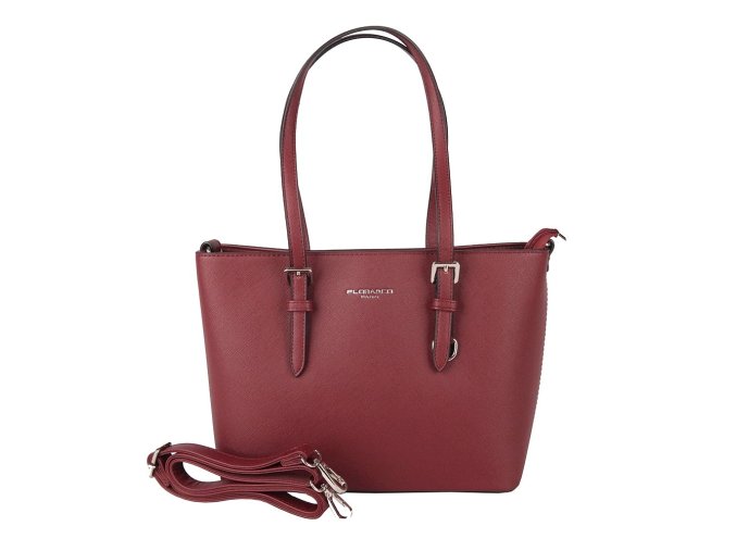 Elegantní pevná kabelka na rameno FLORA&CO F9179 tmavěčervená (bordó)