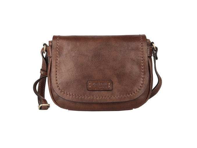 Malá luxusní kožená crossbody kabelka Gianni Conti no. 439 tmavěhnědá