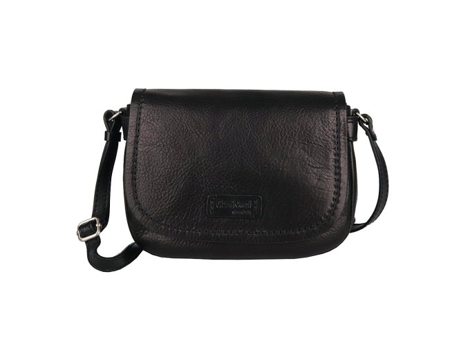 Malá luxusní kožená crossbody kabelka Gianni Conti no. 439 černá