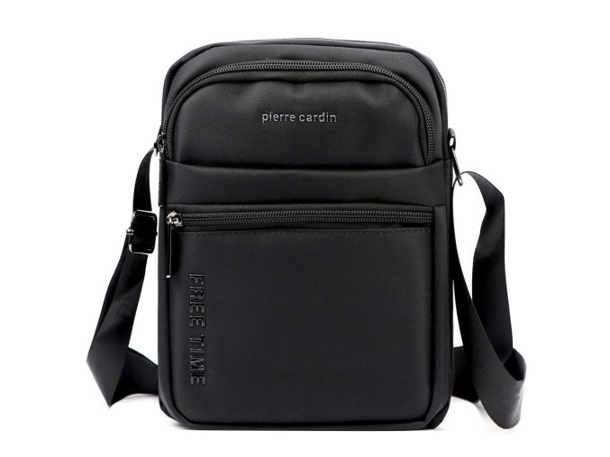 Dvouoddílová středně velká crossbody taška Pierre Cardin 2061 černá