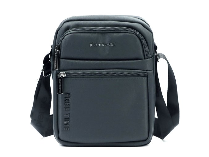Dvouoddílová středně velká crossbody taška Pierre Cardin 2061 tmavěšedá
