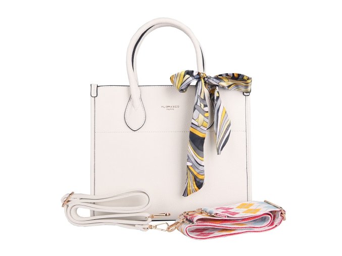 Elegantní středně velká kabelka do ruky FLORA&CO H6935 bílá