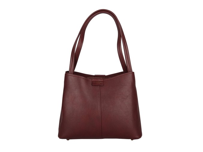 Středně velká tříoddílová kabelka na rameno David Jones CM7176 tmavěvínová