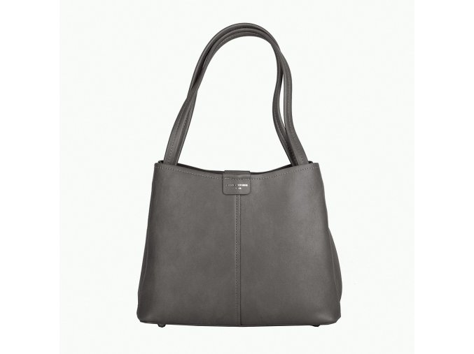 Středně velká tříoddílová kabelka na rameno David Jones CM7176 šedá