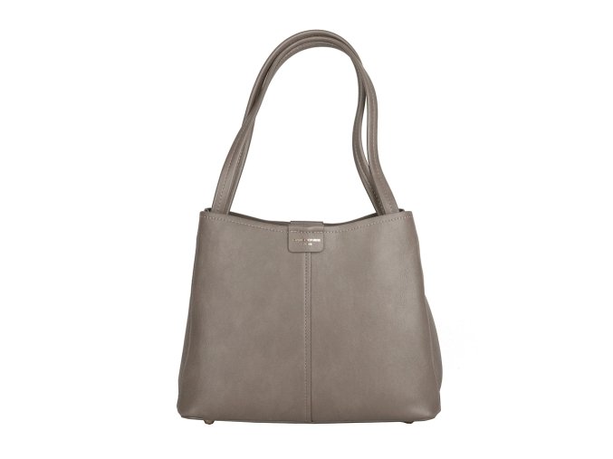 Středně velká tříoddílová kabelka na rameno David Jones CM7176 hnědo-šedá