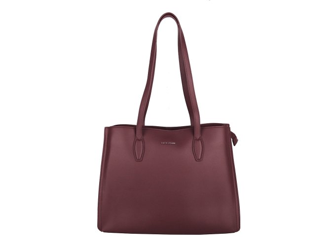 Velká tříoddílová kabelka na rameno David Jones CM7796 tmavěvínová