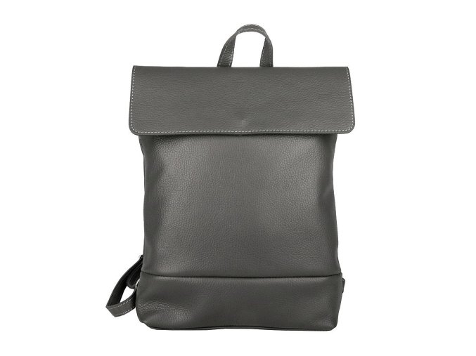 Střední/velký kožený batoh Borse in Pelle 235 o obsahu cca. 6 l tmavěšedý na formát A4