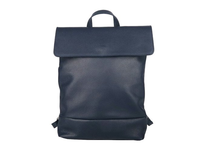 Střední/velký kožený batoh Borse in Pelle 235 o obsahu cca. 6 l tmavěmodrý na formát A4