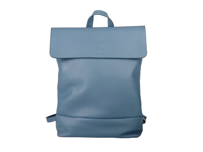 Střední/velký kožený batoh Borse in Pelle 235 o obsahu cca. 6 l džínově modrý na formát A4