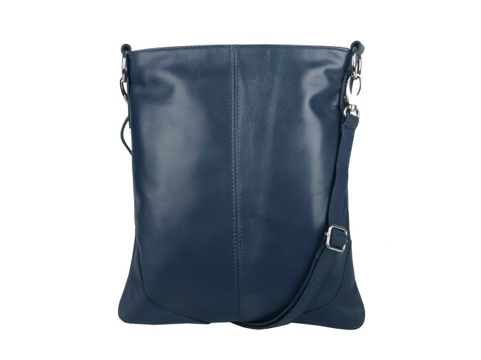 Střední/velká kožená crossbody kabelka Vera Pelle no. 5509 tmavěmodrá NEW