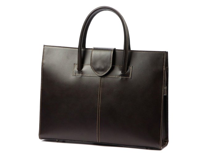 Kožená dámská business taška do ruky Camilla no. 778 tmavěhnědá na formát A4