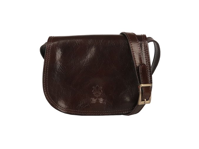 Malá kožená crossbody kabelka no. 46 tmavěhnědá (NEW)
