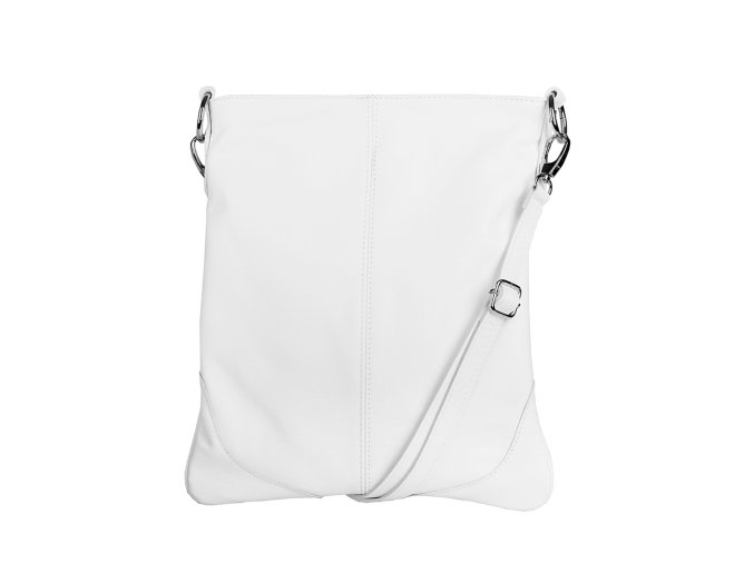 Střední/velká kožená crossbody kabelka Vera Pelle no. 5509 bílá NEW