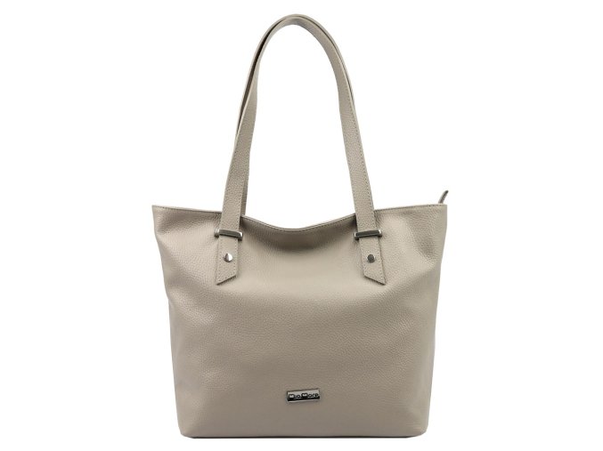 Velká kožená kabelka na rameno/do ruky MiaMore no. 058 tmavěbéžová