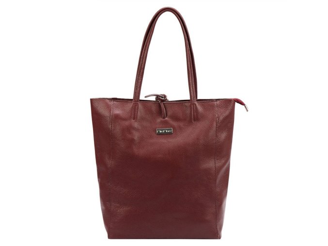 Velká kožená kabelka na rameno/do ruky MiaMore no. 014 vínová