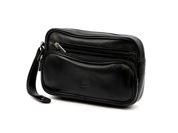 Hladká kožená pánská etue Nordee no. 201 černá