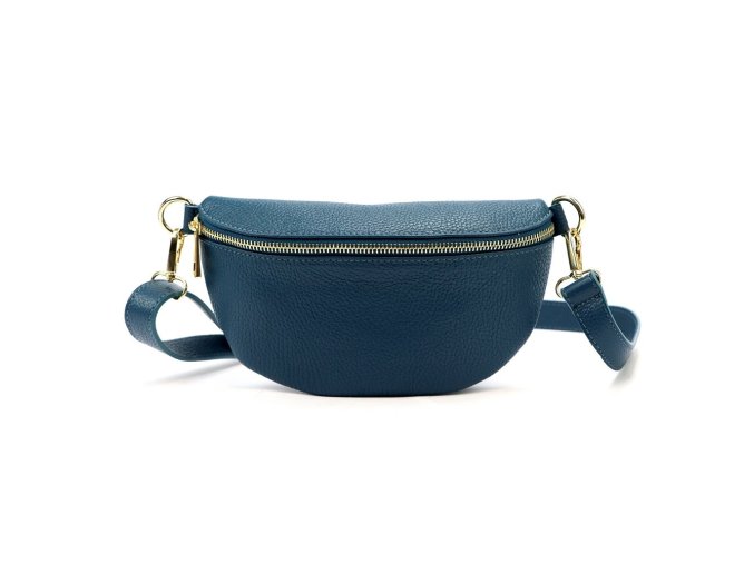 Dámská kožená ledvinka Vera Pelle no. 15 tmavětyrkysová