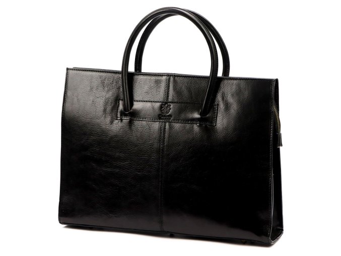 Kožená dámská business taška do ruky Florence no. 1028 černá na formát A4