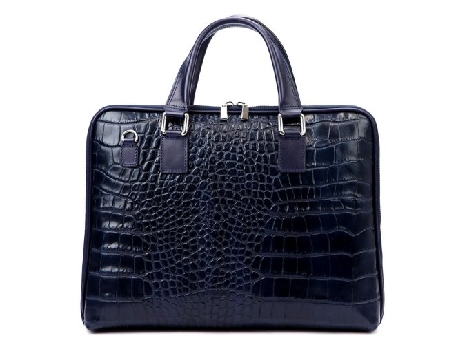 Kožená taška na notebook 14.1" tmavěmodrá