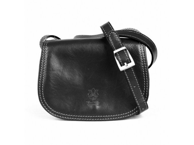 Crossbody kožená kabelka no. 46 černá