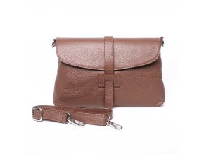 Kožená kabelka na rameno/do ruky/crossbody no. 222 hnědá