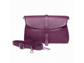 Kožená kabelka na rameno/do ruky/crossbody no. 222 tmavěvínová