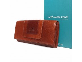Luxusní kožená peněženka Marta Ponti no. B530 hnědo-tmavěhnědá