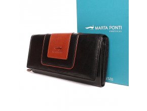 Luxusní kožená peněženka Marta Ponti no. B530 černo-hnědá