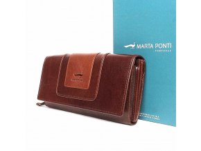 Luxusní kožená peněženka Marta Ponti no. B530 tmavěhnědo-hnědá