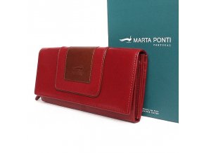 Luxusní kožená peněženka Marta Ponti no. B530 vínovo-hnědá