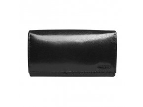 Mírně lesklá kožená peněženka BELLUGIO (ZD-02R-063) černá