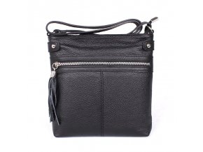 Malá černá kožená crossbody kabelka Vera Pelle no. 60