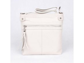 Malá světlá latté kožená crossbody kabelka Vera Pelle no. 60