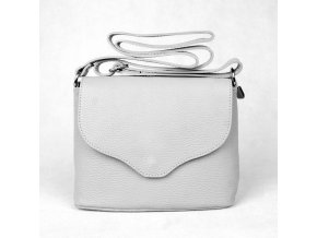 Malá šedá kožená crossbody kabelka Vera Pelle no. 61