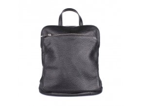 Malý/střední černý kožený batoh/crossbody kabelka no. 210, obsah cca. 5l