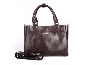 Luxusní tříoddílová dámská kabelka do ruky Marta Ponti no. 6204 tmavěhnědá