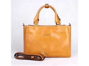 Luxusní tříoddílová dámská kabelka do ruky Marta Ponti no. 6204 hořčicová