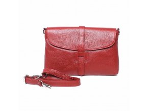 Kožená kabelka na rameno/do ruky/crossbody no. 222 červená