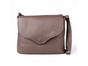 Malá tmavěhnědá kožená crossbody kabelka Vera Pelle no. 61